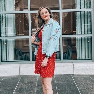 Madewell Red Floral Mini Dress